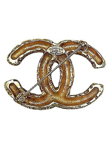 Chanel Chanel Brooch for Women, Magma Coco Mark, Lava Design, CHANEL GP 93A Gold, Approx. 16.5g, 1993 (view 2)