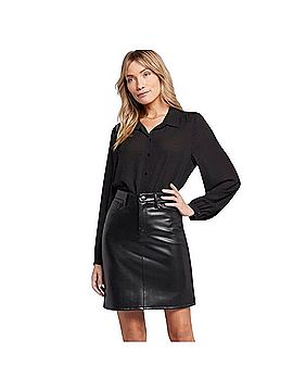 NYDJ Sculpt-Her Faux Leather Skirt (view 1)