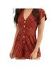 Free People Chevron-herringbone Red Orange Jumpsuit Size S - photo 1