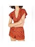 Free People Chevron-herringbone Red Orange Jumpsuit Size S - photo 6