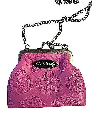 Ed Hardy Pink Kiss Lock Micro Bag Crossbody Bag (view 1)