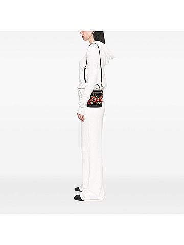 Dolce & Gabbana Floral Embroidered Raffia and Lizard Embossed Calfskin DG Girls Vanity Bag (view 2)