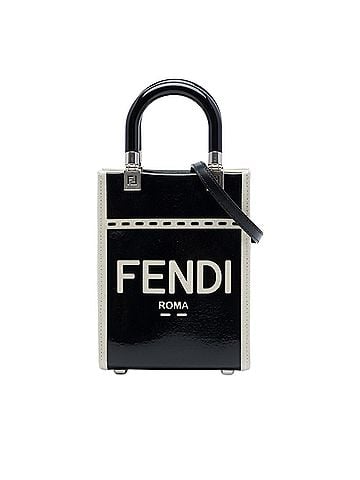 Fendi Mini Patent and Canvas Sunshine Shopper Tote (view 1)