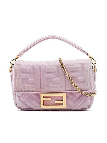 Fendi Mini Zucca Embossed Velvet Baguette Satchel (view 1)