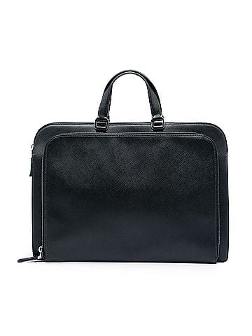 Prada Saffiano Cuir Travel Front Zip Pocket Briefcase (view 1)
