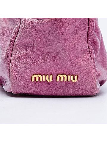 Miu Miu Vitello Lux Shirring Bauletto Satchel (view 2)
