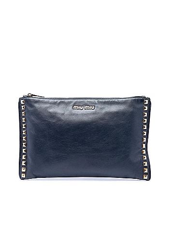 Miu Miu Studded Leather Zip Clutch (view 1)