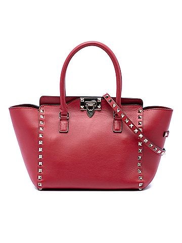 Valentino Small Leather Rockstud Trapeze Satchel (view 1)