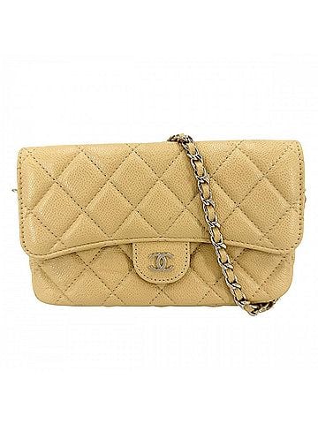 Chanel Chanel Women's Mini Matelassé Shoulder Bag with Coco Mark, Pouch, Crossbody Bag, Caviar Leather, Yellow Gold Hardware (view 1)