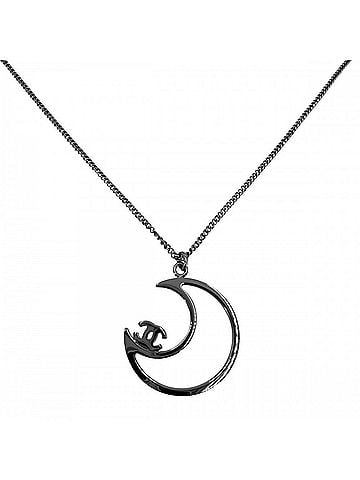 Chanel Chanel Necklace for Women, Moon Motif, Coco Mark, Adjustable, Rhinestone, B17K Silver, Approx. 8.5g, 2017 (view 2)