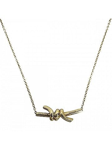 Tiffany & Co. Tiffany &amp; Co. Knot Necklace for Women, Adjustable, 18K Yellow Gold (Au750), Approx. 3.9g (view 2)