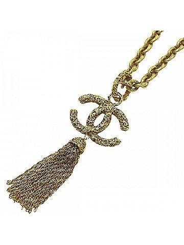 Chanel Chanel Women's Necklace, Coco Mark Long Magma Accessory, Lava, Vintage Tassel Design, CHANEL GP 93A Gold, Approx. 159.3g, 1993 (view 1)