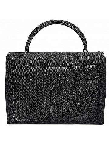 Chanel Chanel handbag for women, top handle, Coco Mark, turnlock closure, denim black, gold hardware. (view 2)