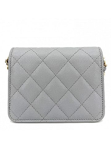 Chanel Chanel Women's Mini Matelassé Shoulder Bag, Coco Mark, Crossbody Caviar Leather, Gray, Gold Hardware (view 2)