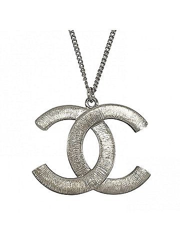 Chanel Chanel Women's Necklace, Coco Mark Long Adjustable, Rhinestone, B17P, Silver, Approx. 13.4g, 2017 (view 2)