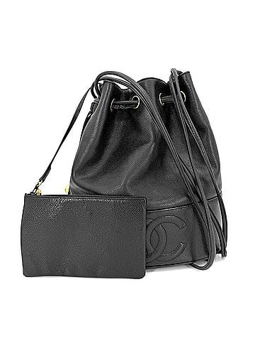 Chanel Chanel handbag for women, Coco Mark, drawstring bag, charm, shoulder CHANEL caviar leather, black, gold hardware. (view 1)