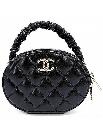 Chanel Chanel handbag for women, Matelassé vanity bag, mini Coco mark, CHANEL leather, black, gold hardware. (view 1)