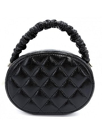 Chanel Chanel handbag for women, Matelassé vanity bag, mini Coco mark, CHANEL leather, black, gold hardware. (view 2)