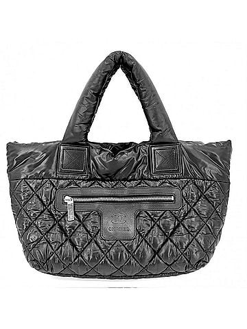 Chanel Chanel Women's Coco Cocoon PM Reversible Tote Bag, Mark, Matelassé, Nylon, Gray/Bordeaux, Silver Hardware (view 1)