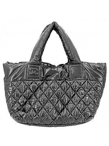 Chanel Chanel Women's Coco Cocoon PM Reversible Tote Bag, Mark, Matelassé, Nylon, Gray/Bordeaux, Silver Hardware (view 2)