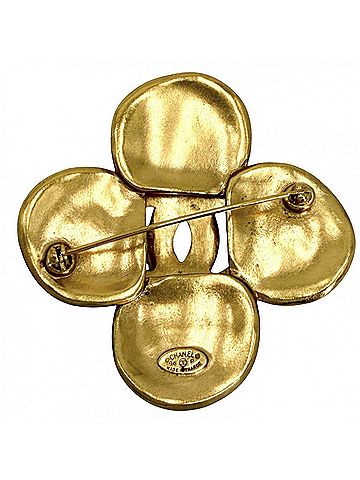 Chanel Chanel brooch for women, clover design, Coco Mark, vintage accessory, CHANEL GP 96P gold, approximately 28.5g, 1996. (view 2)