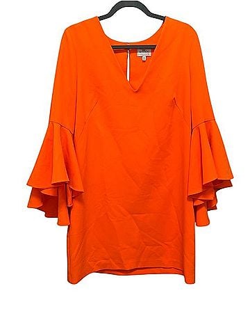 Milly Bright Orange Ruffle-Sleeve Dress Cocktail Dress (view 1)