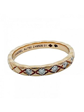 Chanel Chanel Women's Coco Crush Ring Mini 5P Diamond Jewelry Accessory 18K Pink Gold Au750 CHANEL K18 Approx. 2.8g (view 1)