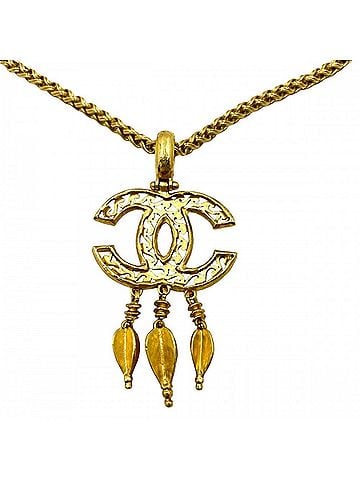 Chanel Chanel Women's Necklace, Coco Mark Long Swing Accessory, Vintage Pendant, CHANEL GP 95A Gold, Approx. 81.5g, 1995 (view 2)