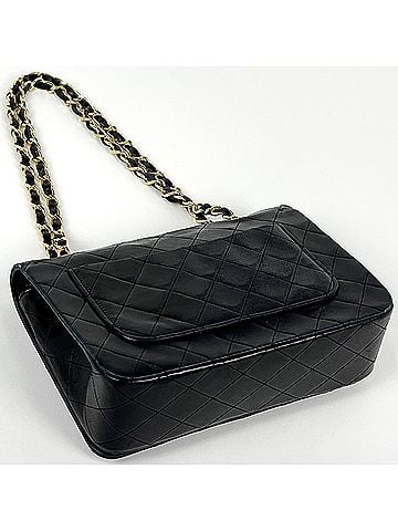 Chanel Chanel Matelassé Single Flap Chain Shoulder Bag, Coco Mark, Leather, Black, Women's (view 2)