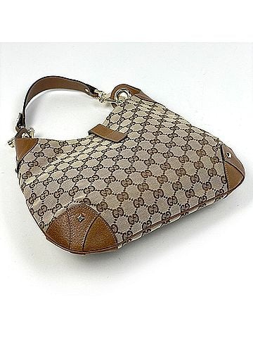 Gucci Gucci New Jackie Line Shoulder Bag, GG Pattern, Canvas, Beige/Brown, 120888, Women's (view 2)