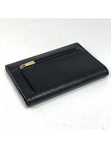 Chanel Chanel Coco Mark Tri-fold Wallet, Caviar Leather, Black, Women's (view 2)