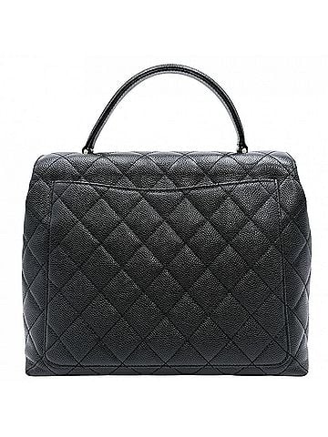 Chanel Chanel Women's Matelassé Handbag, Coco Mark, Turnlock, Top Handle, CHANEL A12397, Caviar Leather, Black, Gold Hardware (view 2)