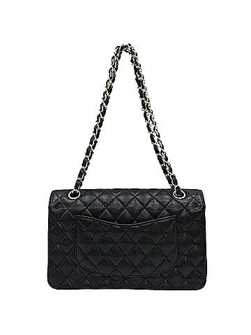 Chanel Chanel Matelassé 25 Shoulder Bag for Women, Double Flap, Chain, Bag, Crossbody Chain Strap, Coco Mark, Turnlock, CHANEL Caviar Leather, Black, Gold Hardware (view 2)