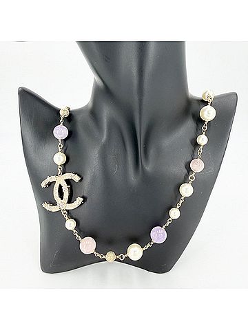 Chanel Chanel Women's Star Coco Mark Long Necklace Accessory CHANEL GP Faux Pearl Rhinestone B12P Gold Multicolor Approx. 115.0g 2012 (view 2)