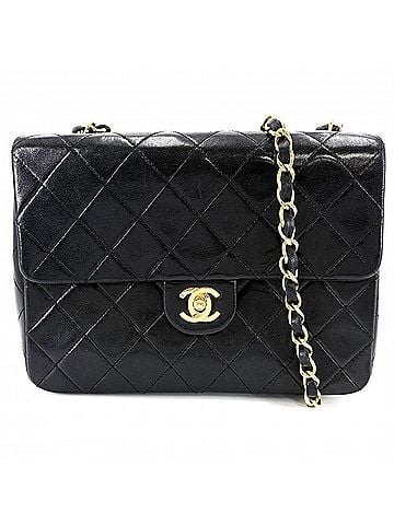 Chanel Chanel Mini Matelasse Shoulder Bag for Women, Chain Turnlock Closure, Bag, Crossbody Vintage, Coco Mark, Lambskin, Black, Gold Hardware (view 1)