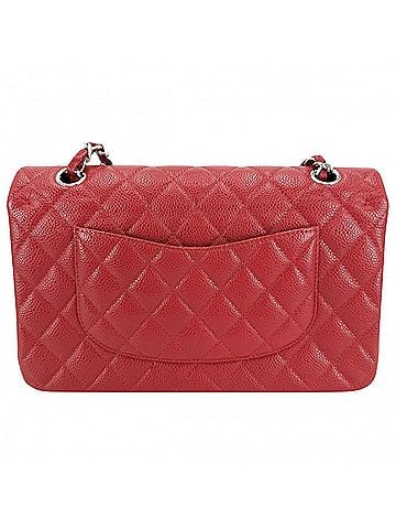 Chanel Chanel Matelassé 25 Shoulder Bag for Women, Double Flap, Chain, Bag, Crossbody Coco Mark, Caviar Leather, Red, Silver Hardware (view 2)