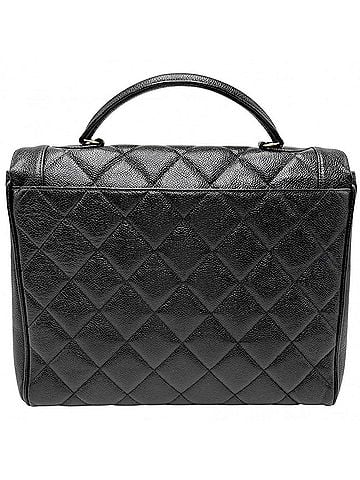 Chanel Chanel handbag for women, Matelassé, Coco Mark, top handle, caviar leather, black, gold hardware. (view 2)