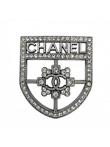 Chanel Chanel Brooch for Women, Emblem, Coco Mark, Accessory, CHANEL, Rhinestone, D21K Silver, Approx. 10.6g, 2021 (view 1)