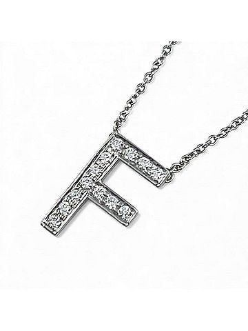 Tiffany & Co. Tiffany &amp; Co. Women's Necklace, Jewelry Accessory, Letter Initial F, Pt950 Platinum, Diamond, Silver, Approx. 3.4g (view 1)
