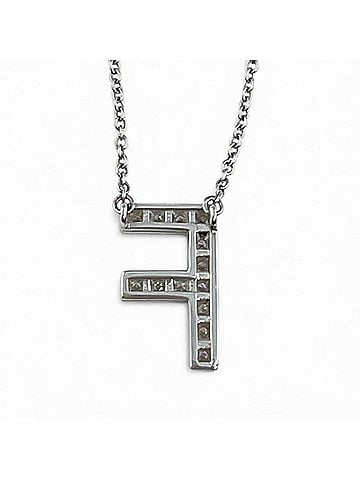 Tiffany & Co. Tiffany &amp; Co. Women's Necklace, Jewelry Accessory, Letter Initial F, Pt950 Platinum, Diamond, Silver, Approx. 3.4g (view 2)