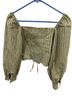 Levi's Stripes Yellow Green Short Sleeve Blouse Size M - photo 2