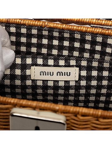 Miu Miu Wicker Top Handle Bag (view 2)