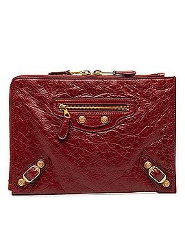Balenciaga Lambskin Motocross Giant 12 Zip Around Flat Clutch (view 1)