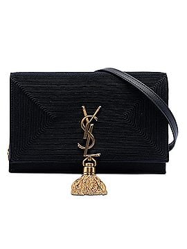 Saint Laurent Embroidered Satin Monogram Kate Tassel Wallet on Chain (view 1)