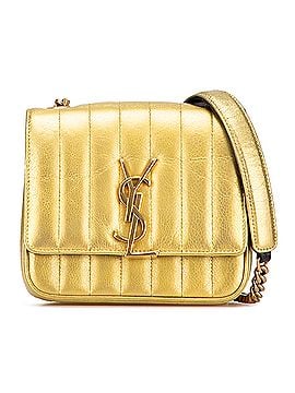 Saint Laurent Small Metallic Grain De Poudre Monogram Vicky Chain Bag (view 1)