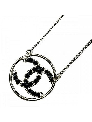 Chanel Chanel Necklace for Women, Coco Mark Chain Design Pendant, CHANEL GP Leather B19P, Gold/Black, Approx. 6.9g, 2019 Model (view 1)