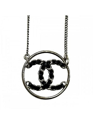 Chanel Chanel Necklace for Women, Coco Mark Chain Design Pendant, CHANEL GP Leather B19P, Gold/Black, Approx. 6.9g, 2019 Model (view 2)