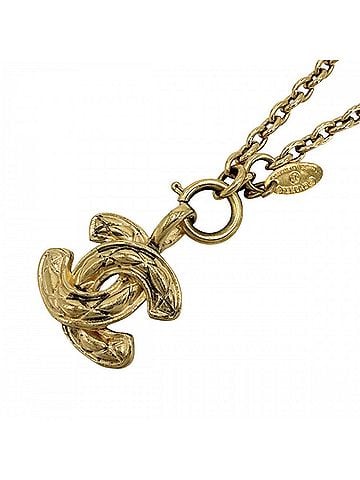 Chanel Chanel necklace for women, Matelassé design, Coco Mark, CHANEL GP gold, approximately 26.0g (view 1)