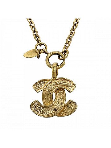 Chanel Chanel necklace for women, Matelassé design, Coco Mark, CHANEL GP gold, approximately 26.0g (view 2)