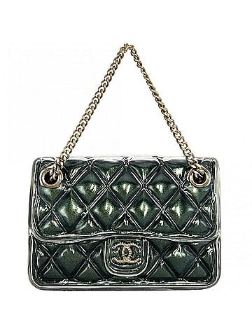 Chanel Chanel Brooch for Women, Matelassé Bag Motif, Coco Mark, CHANEL A18B, Metallic Green Gold, Approx. 22.3g, 2018 (view 1)